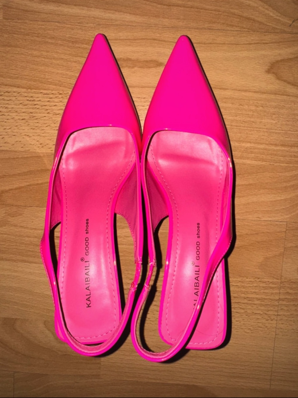 SHEIN Hot Pink Pointed Slingback Heels